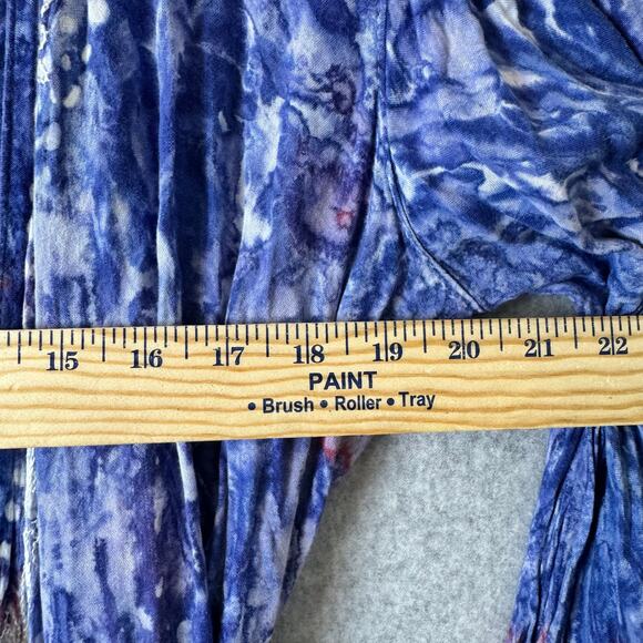 Bohemian Princess Maxi Dress Women’s One Size Wrap Embroidered Blue Hippie Boho - Picture 8 of 9